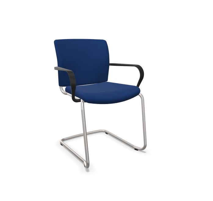 Dauphin Vital Spezial Hausbesucherstuhl - Freischwinger blau, Filzgleiter