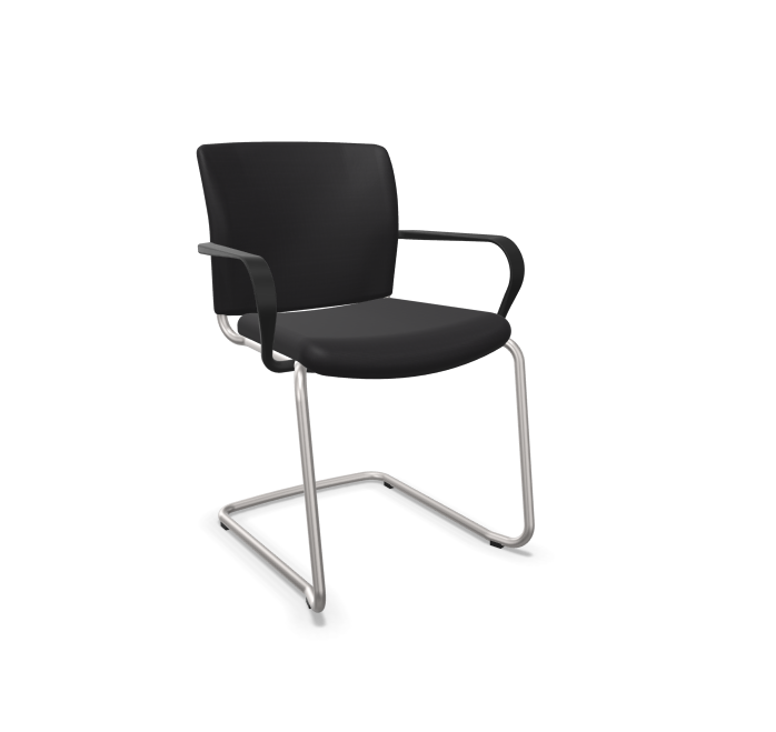 Dauphin Vital Spezial Hausbesucherstuhl - Freischwinger schwarz, Filzgleiter